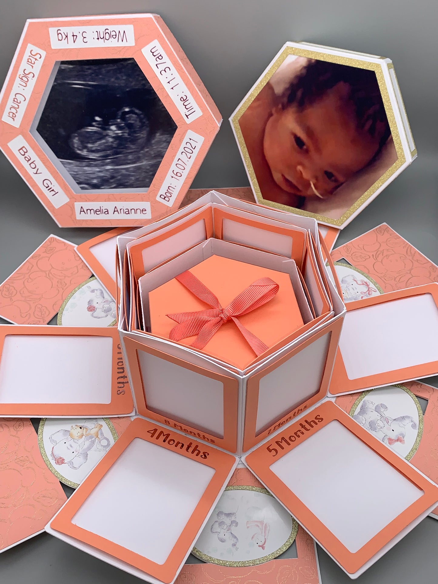 New Baby Milestone Tower Box Card