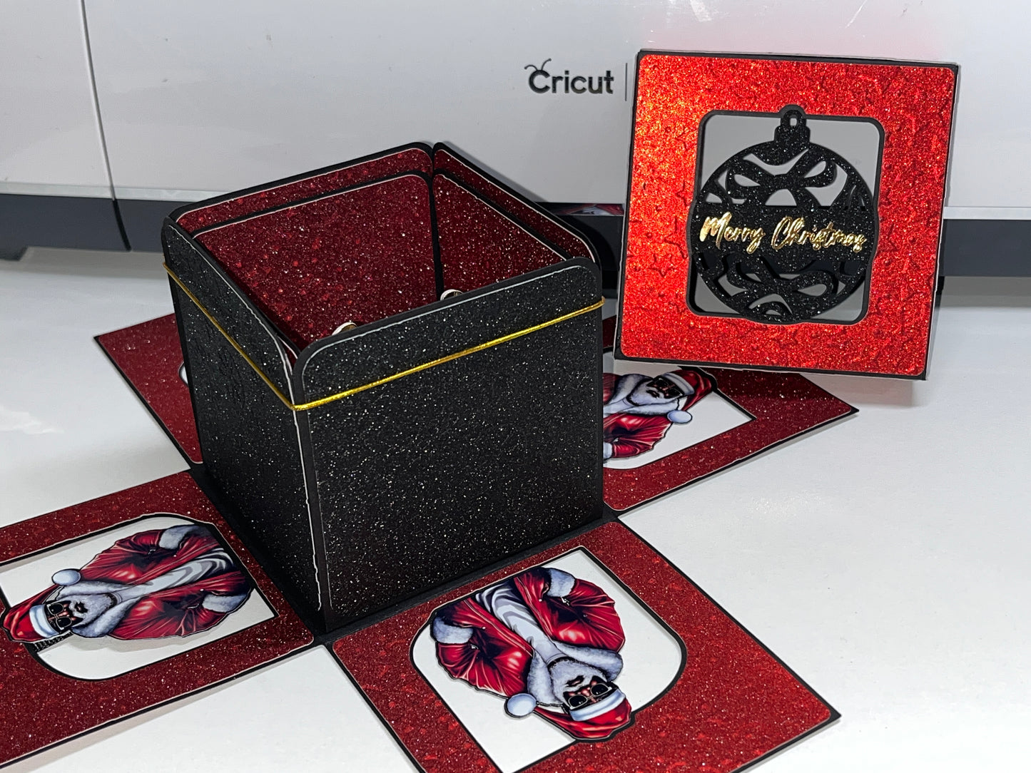 Black & Red Christmas Exploding Box