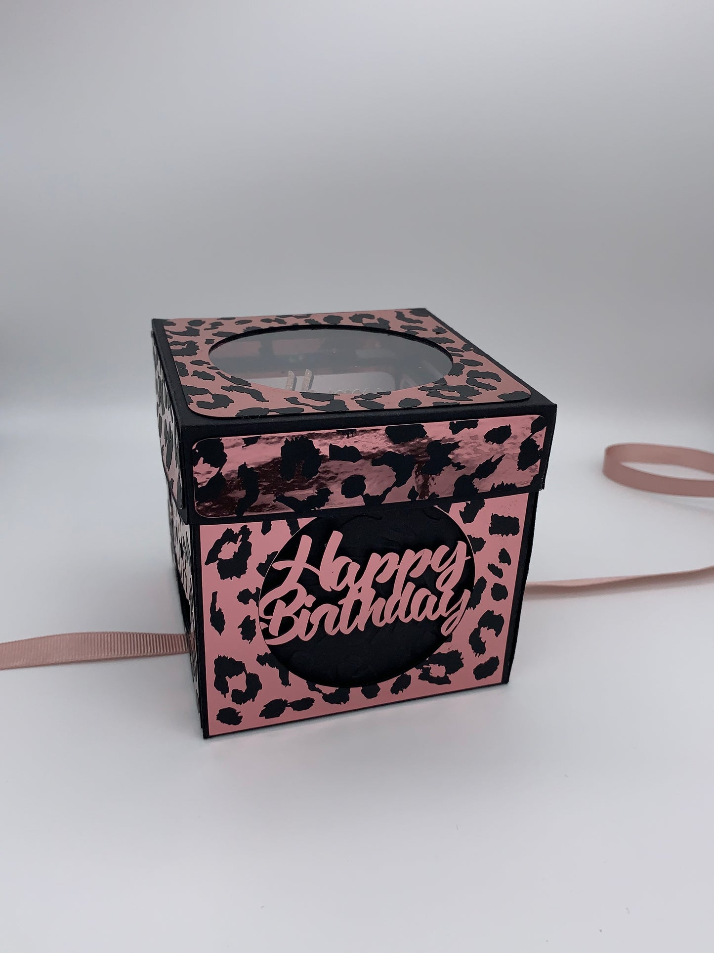 Birthday Leopard Exploding Box Card