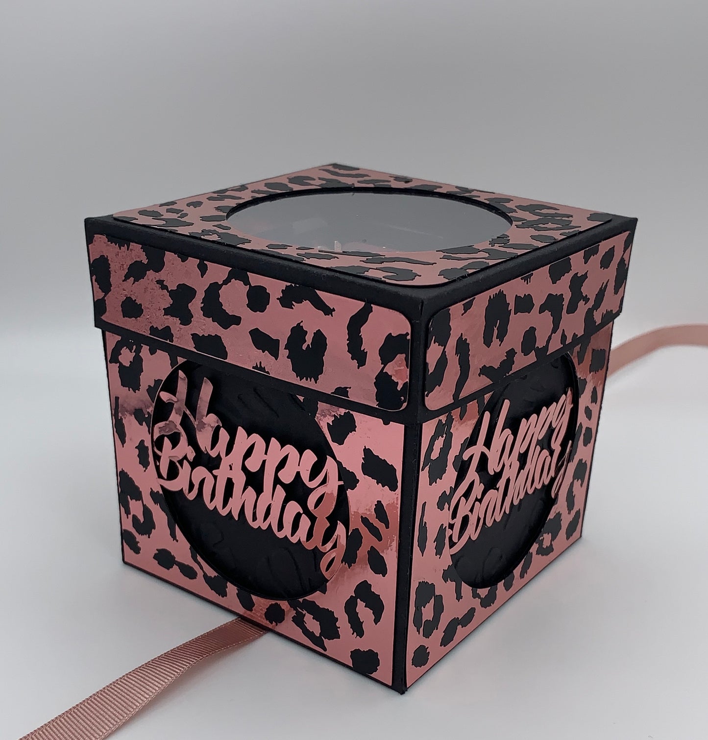 Birthday Leopard Exploding Box Card