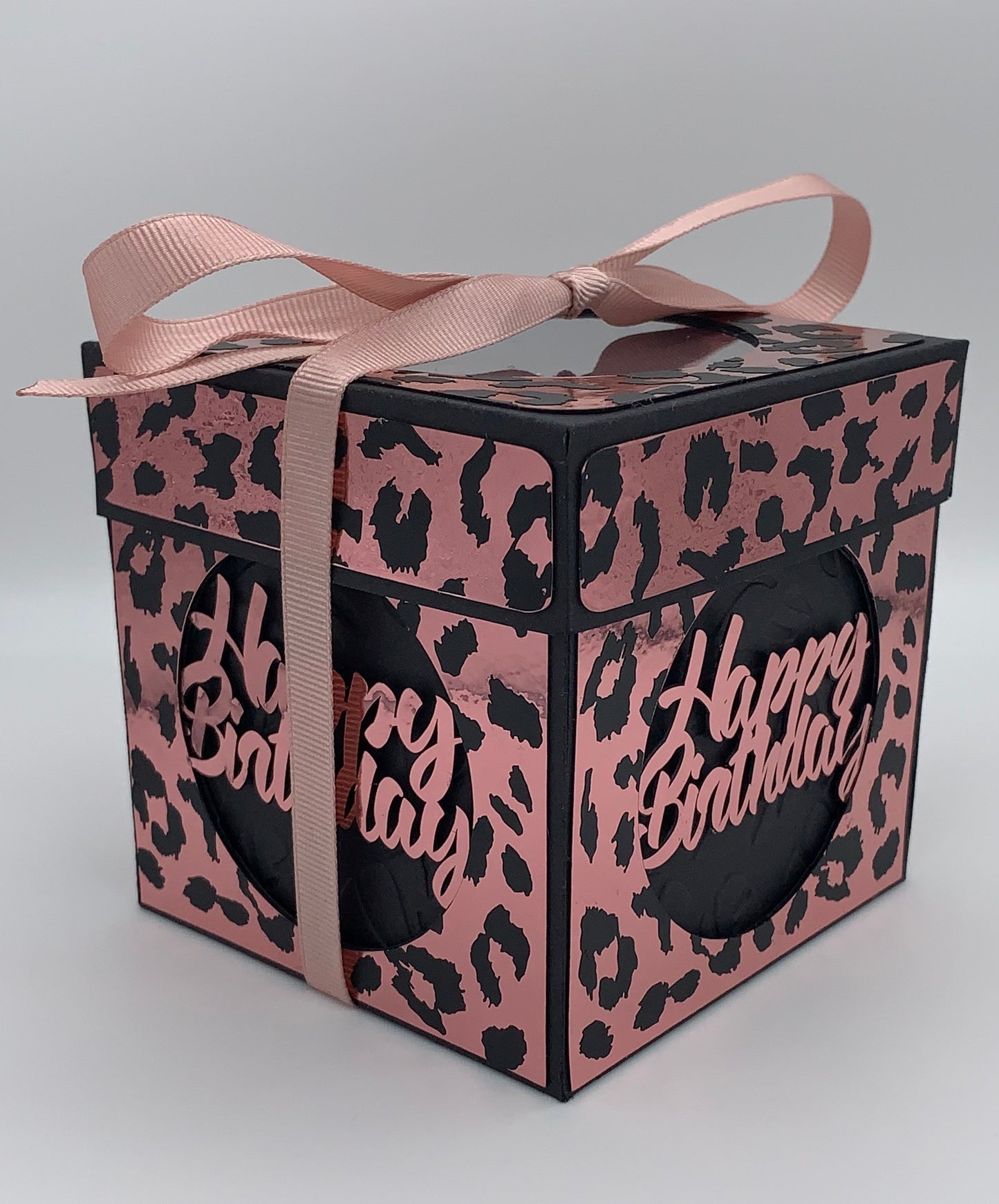 Birthday Leopard Exploding Box Card